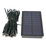 Instalatie Craciun, 12 metri, 100 de LED-uri, alb cald, cu energie solara, fir de cupru, liniar, interior/exterior,