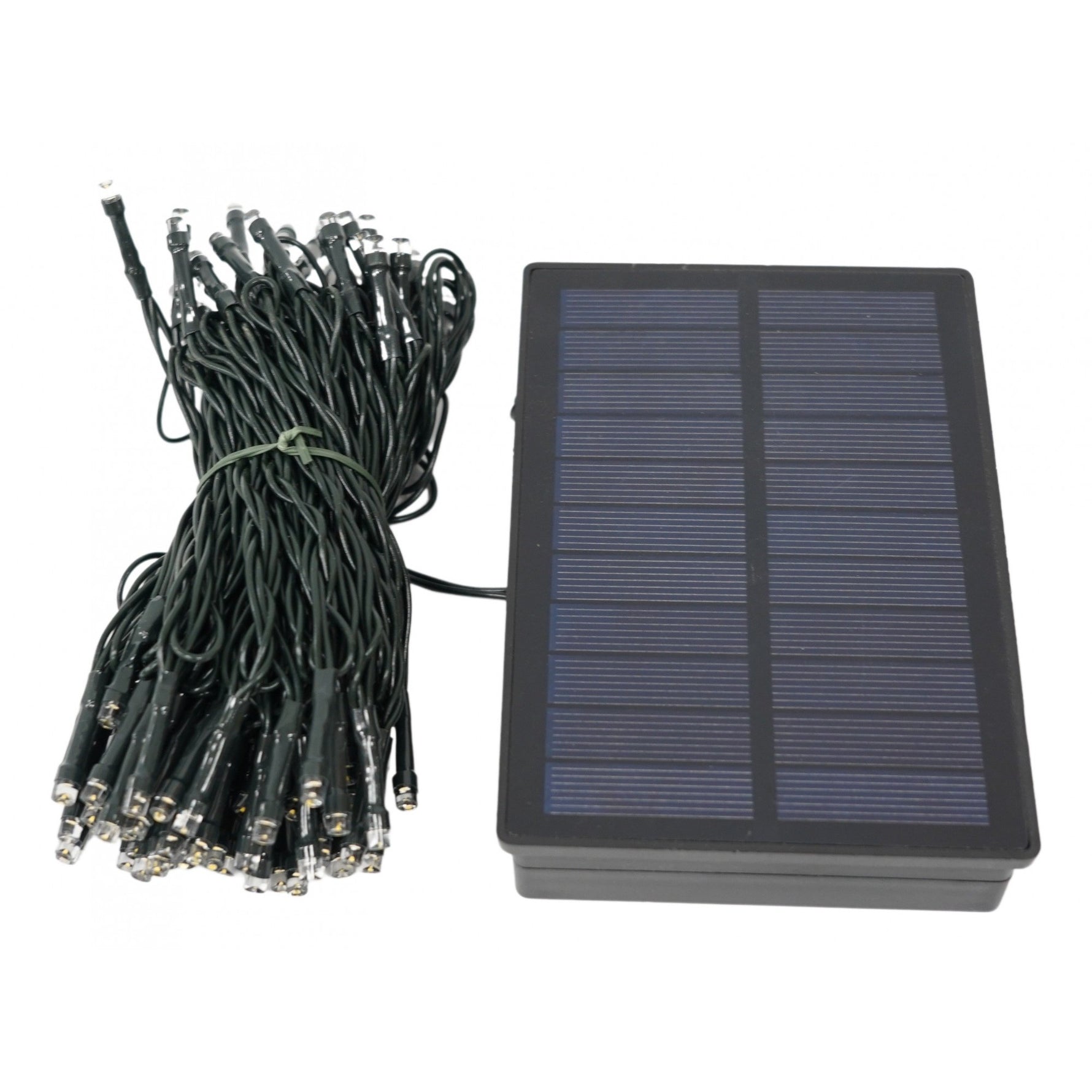 Instalatie Craciun, 12 metri, 100 de LED-uri, alb cald, cu energie solara, fir de cupru, liniar, interior/exterior,