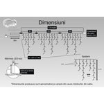 Instalatie Craciun, 13 m, 382 Led-uri ,Franjuri, Alb cald, Flash, Transformator, Interconectabila, Prelungitor 3 m