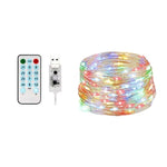Instalatie Craciun, 15 metri, 150 LED-uri, multicolor RGB, sincronizare muzica, telecomanda 8 functii, USB, fir cupru,