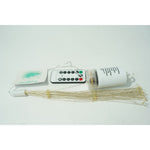 Instalatie Craciun, 150 LED-uri, alb cald, telecomanda 8 functii, cu baterii, explozie fireworks, fir cupru,