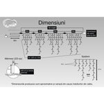 Instalatie Craciun, 16 m, 478 Led-uri ,Franjuri, Alb rece, Flash, Transformator, Interconectabila, Prelungitor 5 m