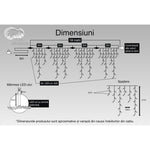 Instalatie Craciun, 18 m, 525 Led-uri ,Franjuri, Alb rece, Flash, Transformator cu telecomanda, Interconectabila,