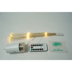 Instalatie Craciun, 180 LED-uri, alb cald, telecomanda 8 functii, cu baterii, explozie fireworks, fir cupru,
