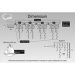 Instalatie Craciun, 19 m, 561 Led-uri ,Franjuri, Alb cald, Flash, Transformator, Interconectabila, Prelungitor 3 m