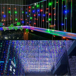 Instalatie Craciun, 20 m, 572 Led-uri ,Franjuri, Multicolor, Flash, Transformator, Interconectabila, Prelungitor 3 m