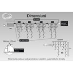 Instalatie Craciun, 20 m, 572 Led-uri ,Franjuri, Rosu / Verde/ Albastru, Flash, Transformator cu telecomanda,