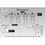 Instalatie Craciun, 20 m, 572 Led-uri ,Franjuri, Rosu / Verde/ Albastru, Flash, Transformator, Interconectabila,