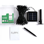 Instalatie Craciun, 20 metri, 200 de LED-uri, alb cald, cu energie solara, fir de cupru, liniar, interior/exterior,