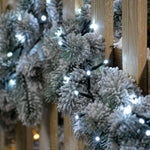 Instalatie Craciun, 20 metri, 200 de LED-uri, Alb Rece, cu energie solara, fir de cupru, liniar, interior/exterior,