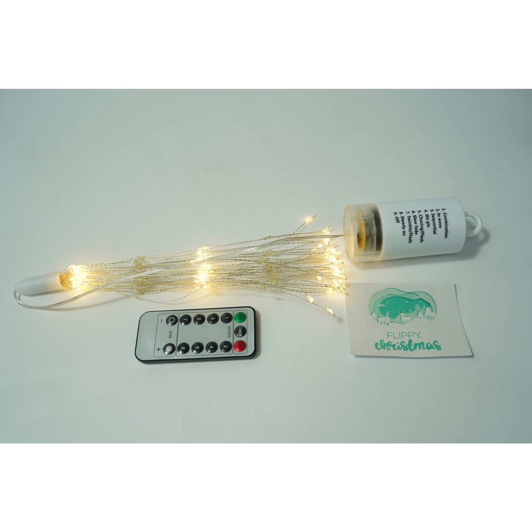 Instalatie Craciun, Flippy, 200 LED-uri, Telecomanda 8 functii, Incarcare Solara, Explozie Fireworks, Fir Cupru,