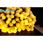 Instalatie Craciun, 22 metri, 200 de LED-uri cu ornament tip Bulb, 8 jocuri de lumini alb cald, cu energie solara,