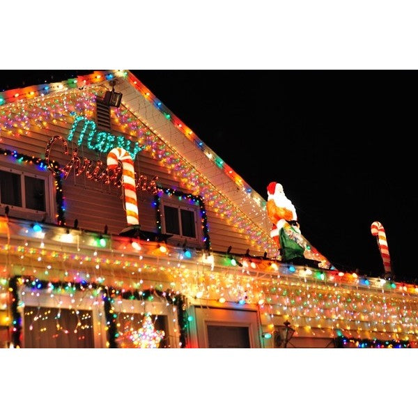 Instalatie Craciun, 25 m, 715 Led-uri ,Franjuri, Multicolor, Flash, Transformator cu telecomanda, Interconectabila,