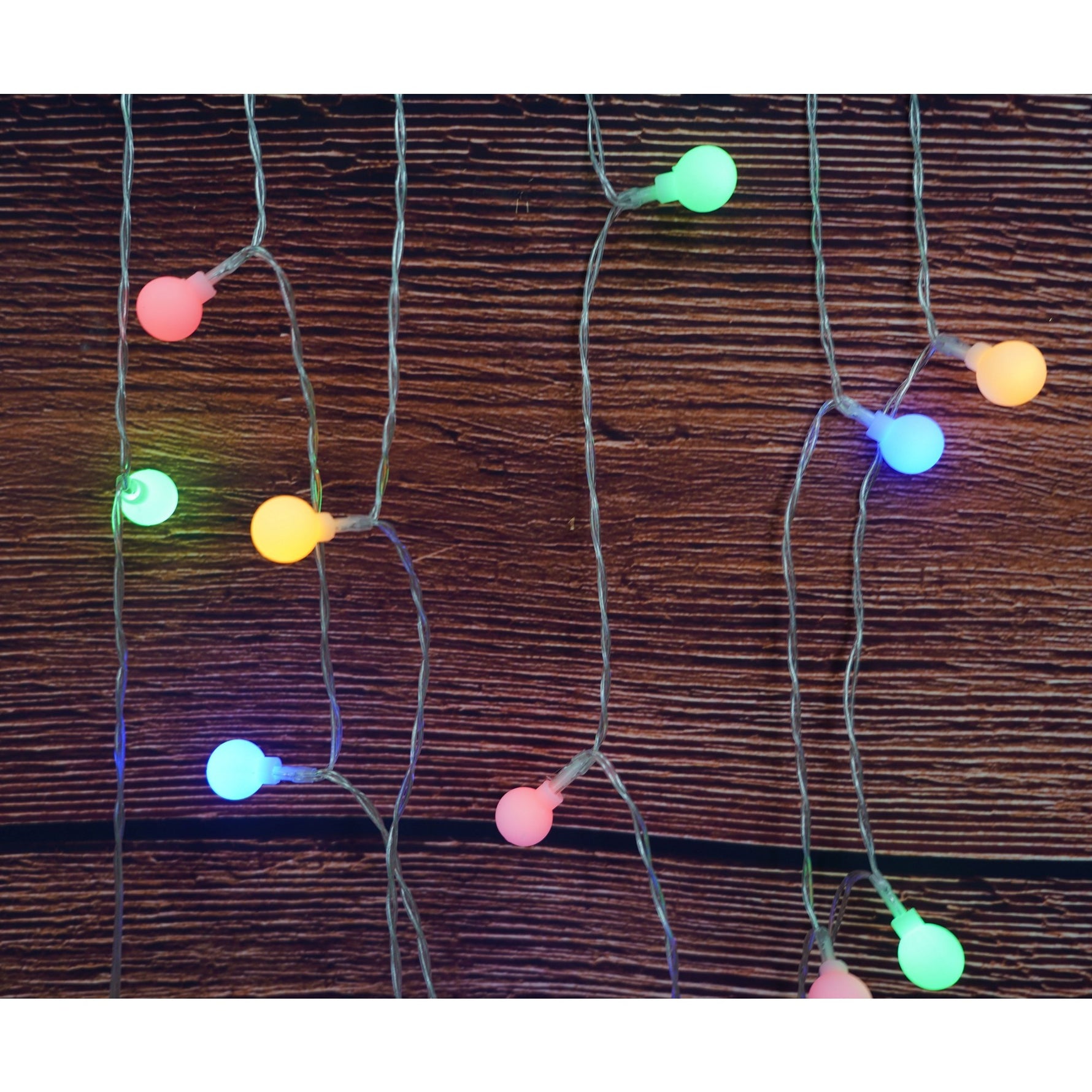 Instalatie Craciun, 3.5 m, 30 de LED-uri, multicolor RGB, model cu bilute, liniara, cu baterie, interior/exterior,