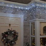 Instalatie Craciun, 3 m, 96 Led-uri ,Franjuri, Alb rece, Flash, Transformator cu telecomanda, Interconectabila,
