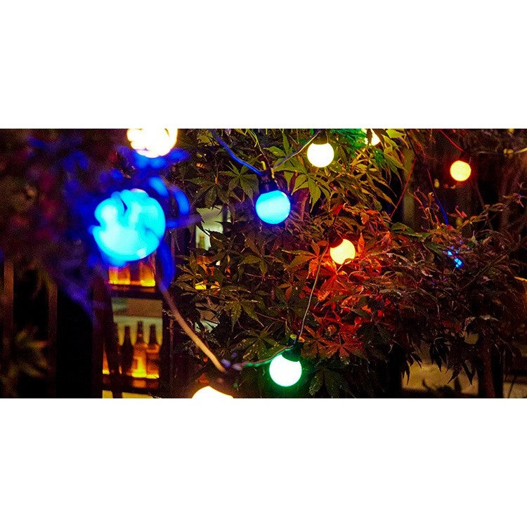 Instalatie Craciun, 5 metri, 15 Becuri LED rotunde, pentru exterior cu incarcare la sursa de curent si telecomanda cu 8