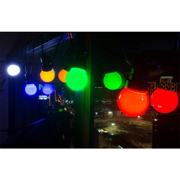Instalatie Craciun, 5 metri, 15 Becuri LED rotunde, pentru exterior cu incarcare la sursa de curent si telecomanda cu 8