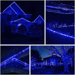 Instalatie Craciun, 32 m, 768 Led-uri, Furtun Luminos, Albastru, Transformator, Sectionabila, 220 V, Flippy