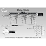 Instalatie Craciun, 32 m, 943 Led-uri ,Franjuri, Alb rece, Flash, Transformator cu telecomanda, Interconectabila,
