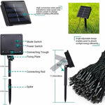 Instalatie Craciun, 32 metri, 300 de LED-uri, Alb Cald, cu energie solara, fir de cupru, liniar, interior/exterior,