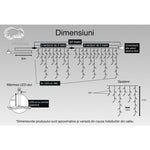 Instalatie Craciun, 34 m, 990 Led-uri ,Franjuri, Alb rece, Flash, Transformator cu telecomanda, Interconectabila,