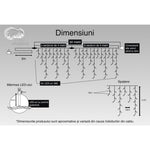 Instalatie Craciun, 34 m, 990 Led-uri ,Franjuri, Alb rece, Flash, Transformator, Interconectabila, Prelungitor 3 m