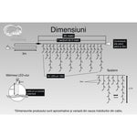 Instalatie Craciun, 35 m, 1001 Led-uri ,Franjuri, Albastru, 8 jocuri de lumini, Transformator cu telecomanda,
