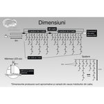 Instalatie Craciun, 38 m, 1122 Led-uri ,Franjuri, Alb cald, Flash, Transformator, Interconectabila, Prelungitor 5 m