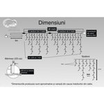 Instalatie Craciun, 38 m, 1122 Led-uri ,Franjuri, Alb rece, Flash, Transformator, Interconectabila, Prelungitor 3 m