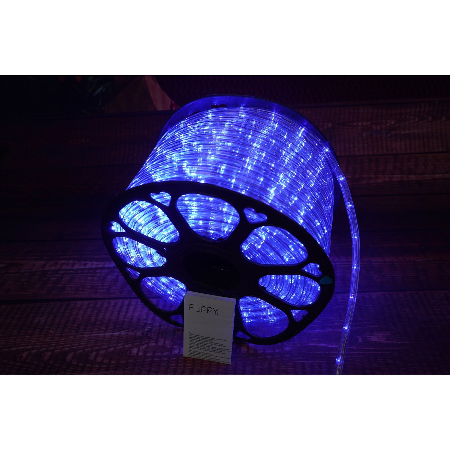 Instalatie Craciun, 4 m, 96 Led-uri, Furtun Luminos, Albastru, Transformator, 8 jocuri de lumini, Sectionabila, 220 V,