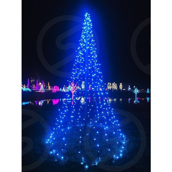 Instalatie Craciun, 5 m, 50 Led-uri ,Liniara, Albastru, 8 jocuri de lumini, Transformator, Interconectabila,