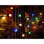 Instalatie Craciun, 5 metri, 10 Becuri LED rotunde, pentru exterior cu incarcare la sursa de curent, Flippy