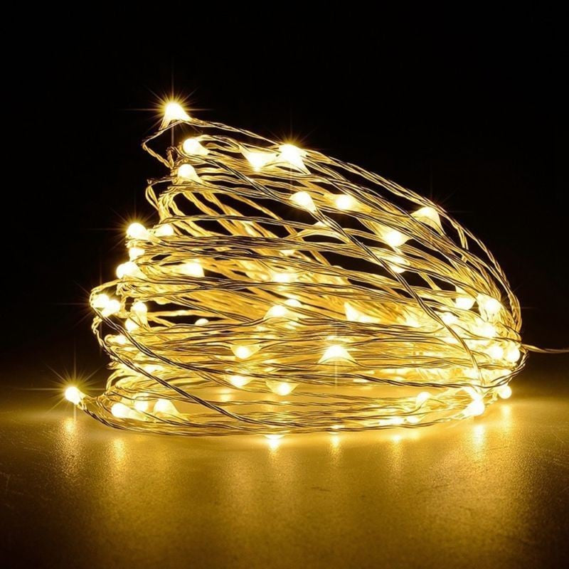 Instalatie de Craciun, Flippy, Decoratiune de Craciun, 50 Beculete LED, cu Baterii si Telecomanda, cu 8 Functii,