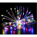 Instalatie Craciun, 5 metri, 50 LED-uri, Multicolor, cu baterii CR 2032 incluse, fir cupru, liniar, interior/exterior,