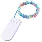 Instalatie Craciun, 5 metri, 50 LED-uri, Multicolor, cu baterii CR 2032 incluse, fir cupru, liniar, interior/exterior,