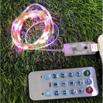 Instalatie Craciun, 5 metri, 50 LED-uri, multicolor RGB, sincronizare muzica, telecomanda 12 de functii, USB, fir