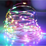 Instalatie Craciun, 5 metri, 50 LED-uri, multicolor RGB, sincronizare muzica, telecomanda 12 de functii, USB, fir