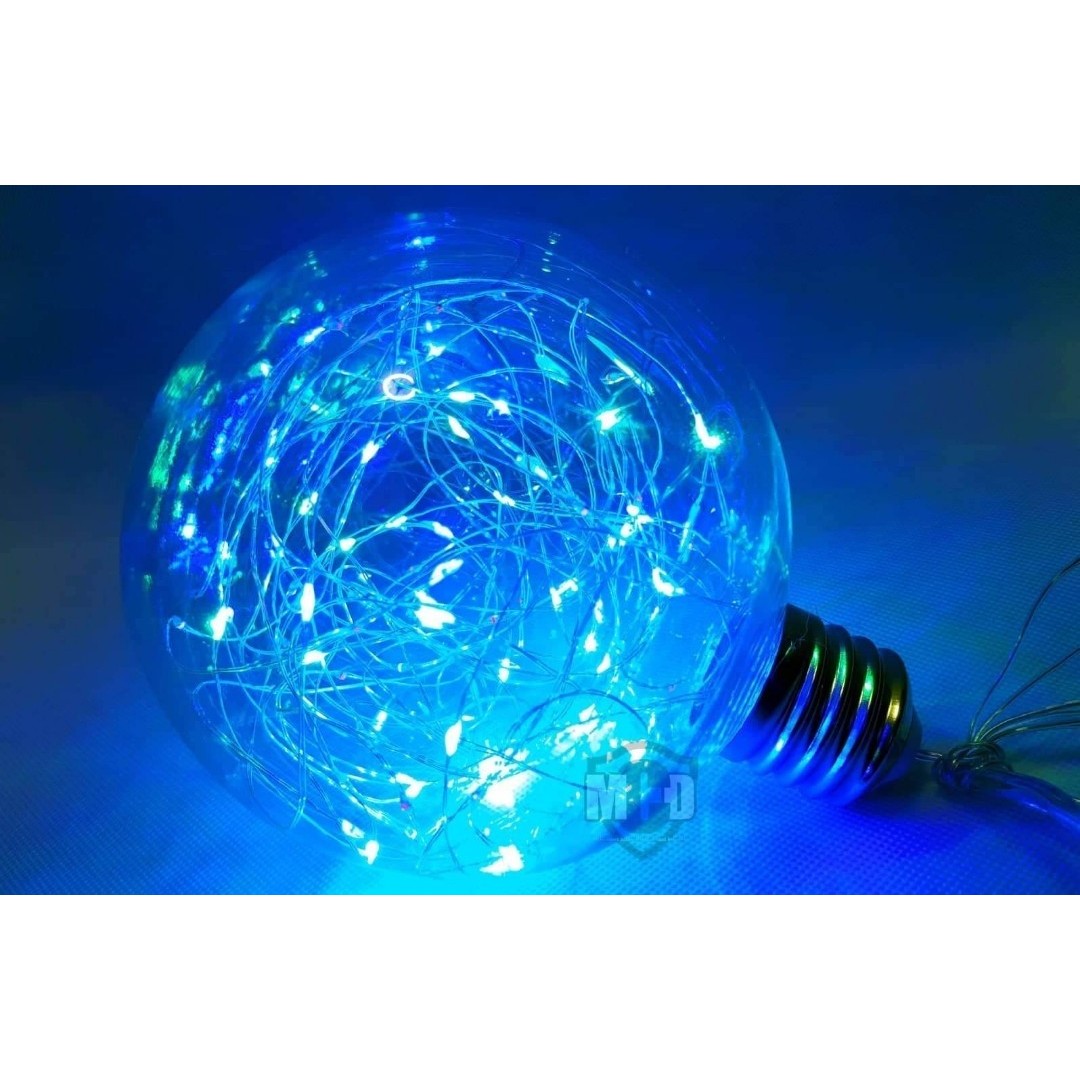 Instalatie Craciun, 50 m, 500 Led-uri, Albastru, Alb Cald, 8 jocuri de lumini, Transformator, Interconectabila,