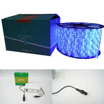Instalatie Craciun, 52 m, 1248 Led-uri, Furtun Luminos, Albastru, Transformator, 8 jocuri de lumini, Sectionabila, 220