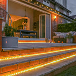 Instalatie Craciun, 60 m, 1440 Led-uri ,Furtun Luminos, Alb cald, 8 jocuri de lumini, Transformator, Sectionabila, 220