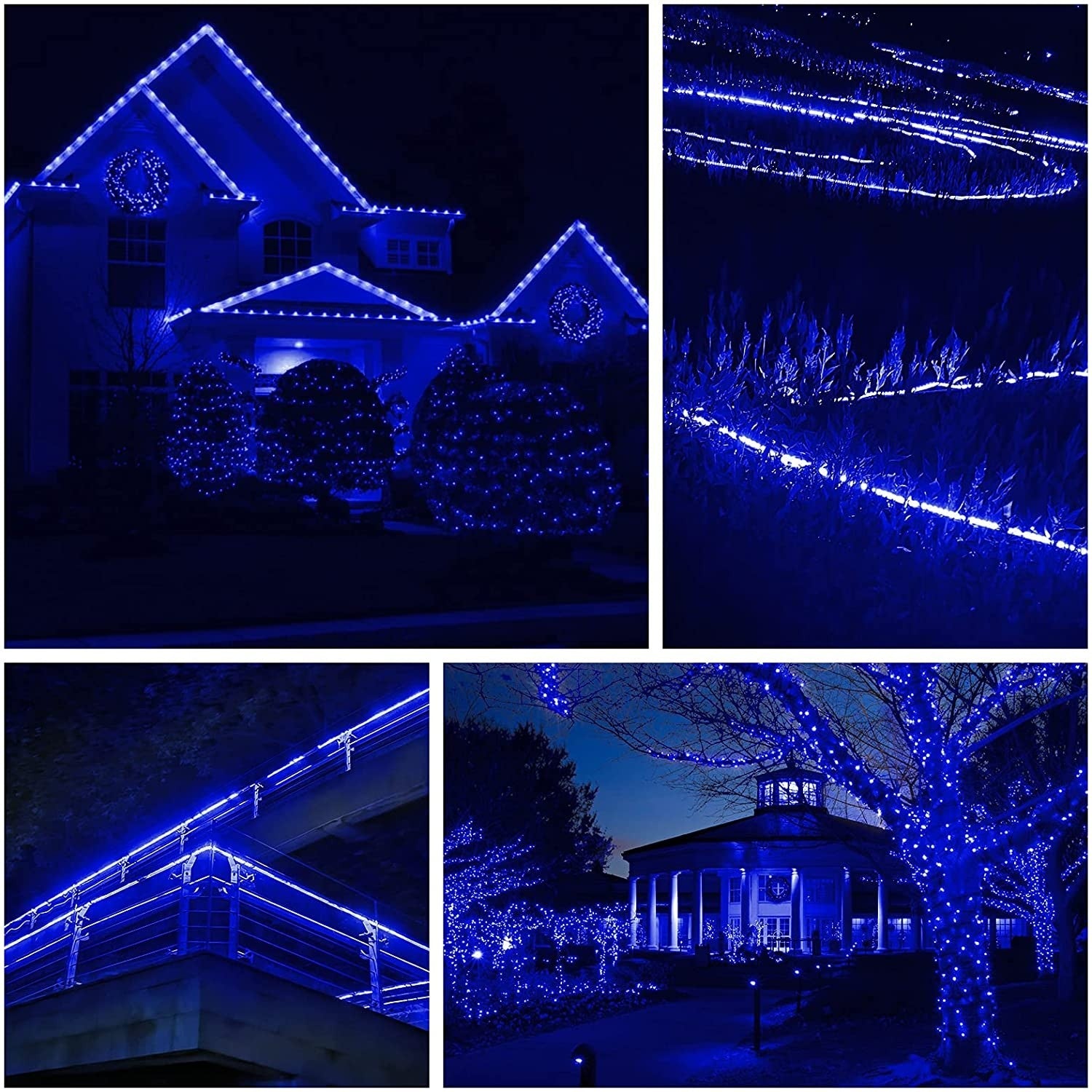 Instalatie Craciun, 66 m, 1584 Led-uri, Furtun Luminos, Albastru, Transformator, Sectionabila, 220 V, Flippy