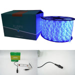 Instalatie Craciun, 68 m, 1632 Led-uri, Furtun Luminos, Albastru, Transformator, 8 jocuri de lumini, Sectionabila, 220
