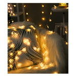 Instalatie Craciun cu baterii, 1.5 metri, 10 LED-uri tip Stea, fir Transparent, Alb Cald, Flippy