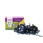 Instalatie Craciun YOTO Liniara 100 LED 9 m + 1 m Beculet cu 6 unghiuri Alb Rece fir negru