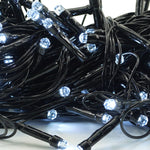 Instalatie Craciun YOTO Liniara 100 LED 9 m + 1 m Beculet cu 6 unghiuri Alb Rece fir negru