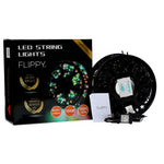 Instalatie Craciun liniara cu transformator, 100m, multicolor, 1000 LED-uri, fir negru, 8 jocuri de lumini, Flippy