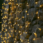 Instalatie Craciun, Tip Perdea, 1 m x 1 m, 60 LED-uri, Alb Cald, Controler, 8 jocuri de lumini, Interconectabila, Fir