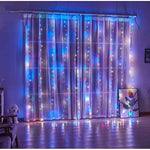 Instalatie Craciun, Tip Perdea, 1 m x 1 m, 60 LED-uri, Multicolor, Controler, 8 jocuri de lumini, Interconectabila, Fir