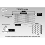 Instalatie Craciun, Tip Perdea, IP44, 1 m x 1 m, 60 LED-uri, Alb cald, cu flash, Transformator, Interconectabila,