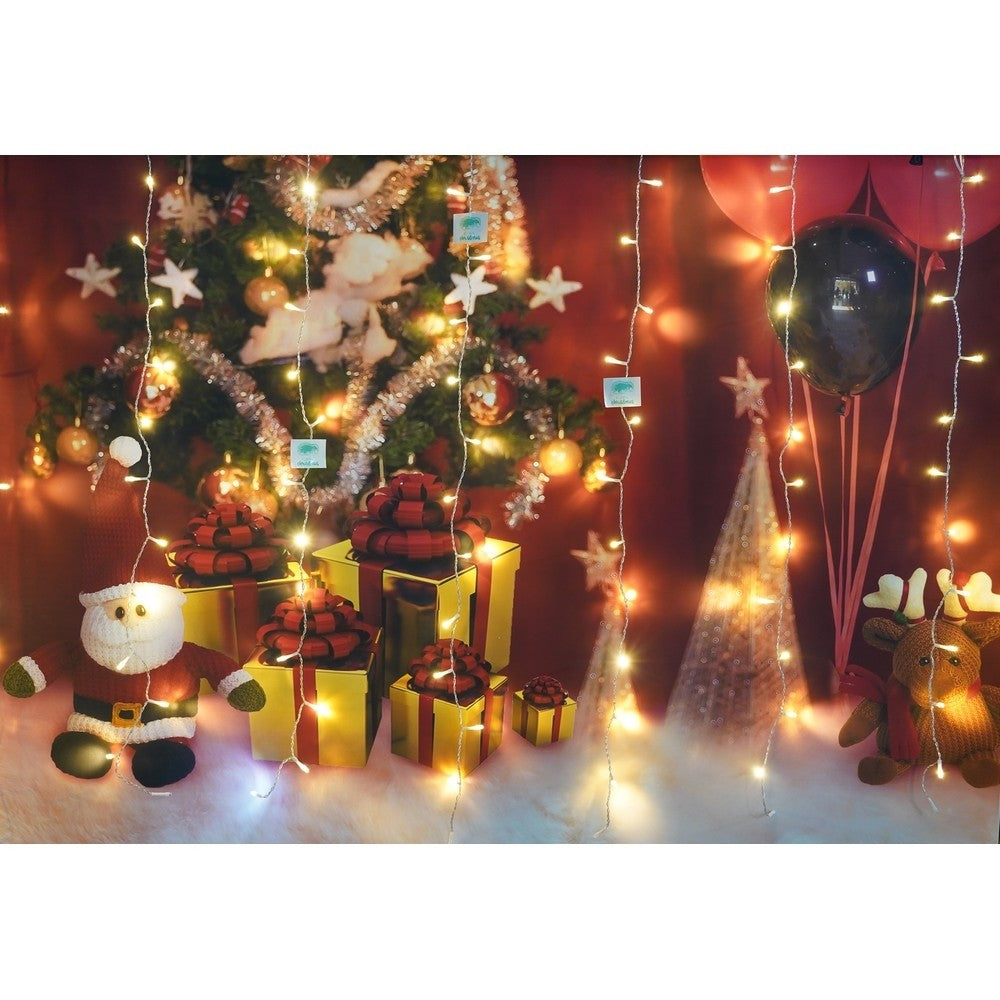 Instalatie Craciun, Tip Perdea, IP44, 13 m x 1 m, 780 LED-uri, Alb cald, cu flash, Transformator, Interconectabila,